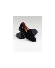 Black Rasus Shoes Lady Ginova Suede with Berloque
