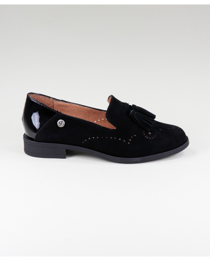 Black Rasus Shoes Lady Ginova Suede with Berloque