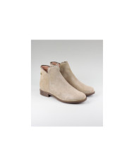 Botas Taupe Rasas Ginova com Rebordo Decorado