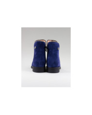 Botas Azuis Rasas Ginova com Rebordo Decorado