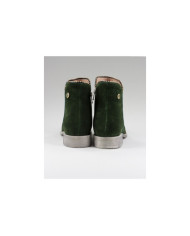 Botas Verde Rasas Ginova com Rebordo Decorado
