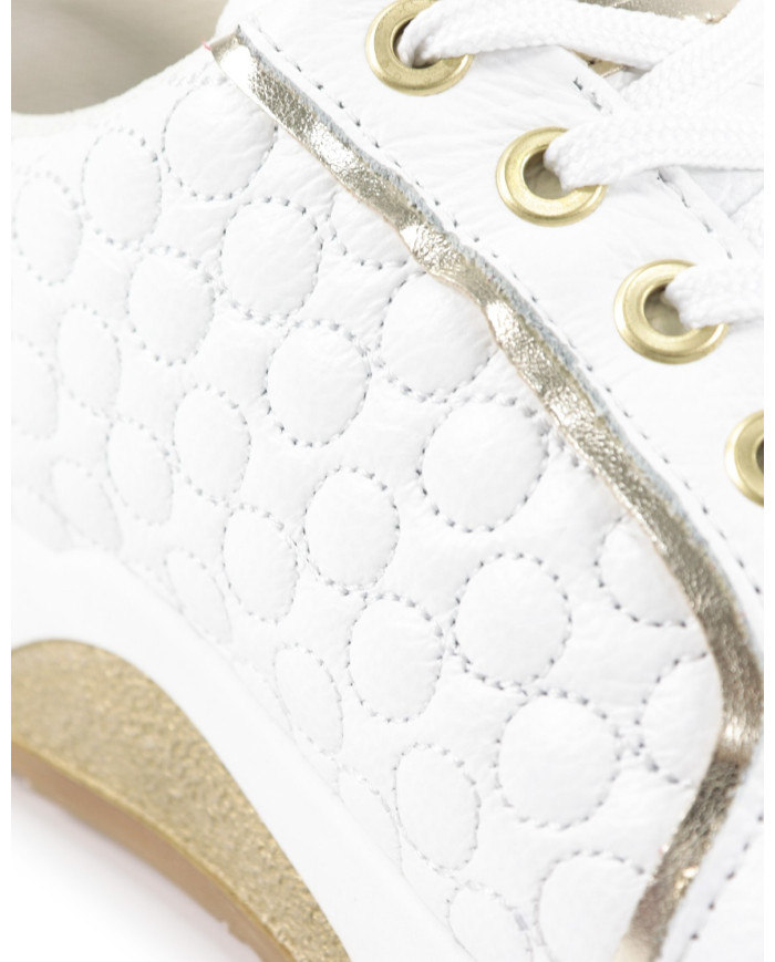 Ginova Women's White Sneaker in Skin