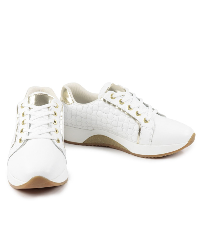 Ginova Women's White Sneaker in Skin