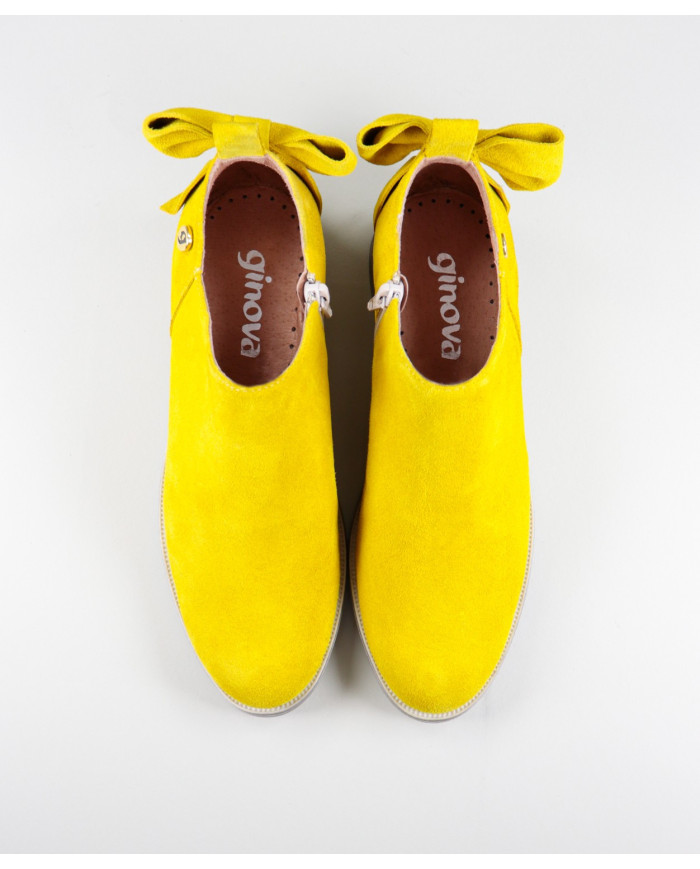 Yellow Boots Rasas Ginova de Senhora with Lace Behind