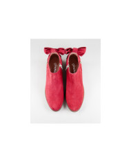 Botas Vermelhas Rasas Ginova de Senhora com Laço Atrás