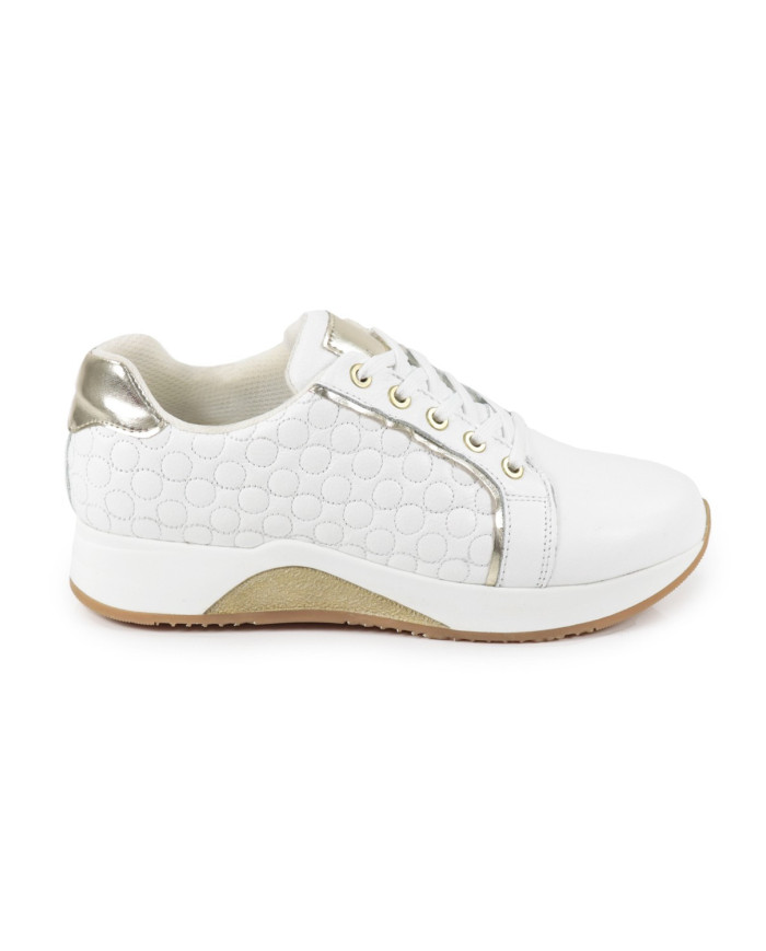 Ginova Women's White Sneaker in Skin