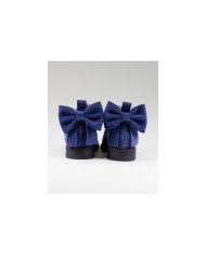 Botas Azuis Rasas Ginova de Senhora com Laço Atrás