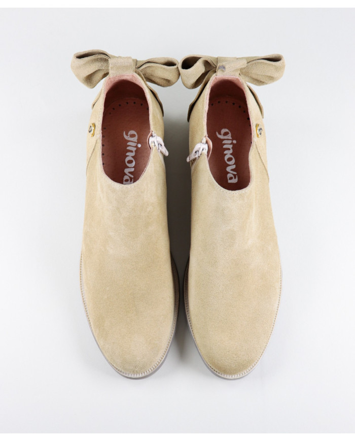 Taupe Rasas Ginova Boots of Lady with Lace Behind