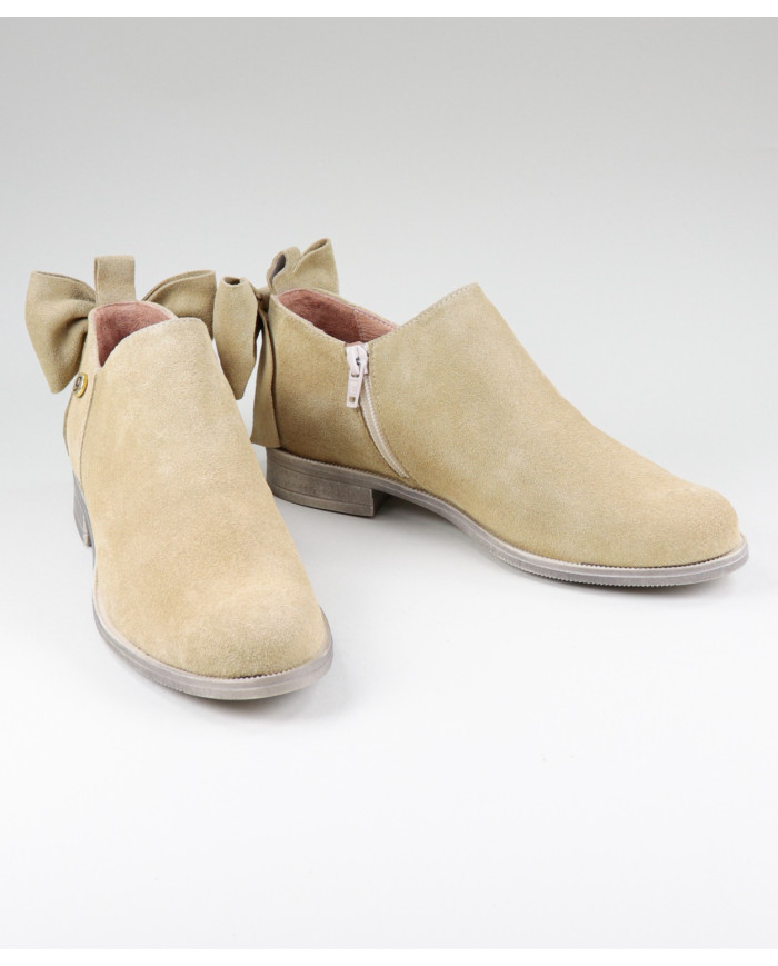 Taupe Rasas Ginova Boots of Lady with Lace Behind