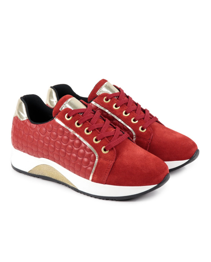 Ginova Women's Red Sneaker in Skin