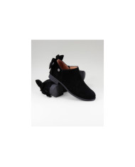 Black Boots Rasas Ginova de Senhora with Lace Behind