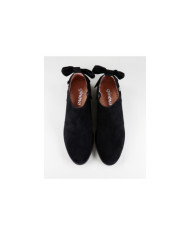 Black Boots Rasas Ginova de Senhora with Lace Behind