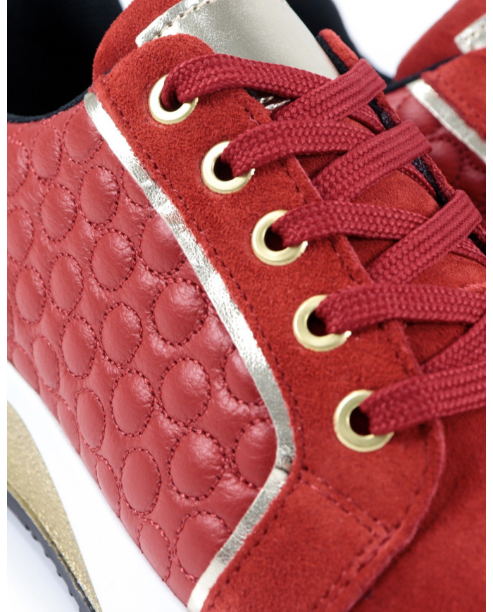Ginova Women's Red Sneaker in Skin