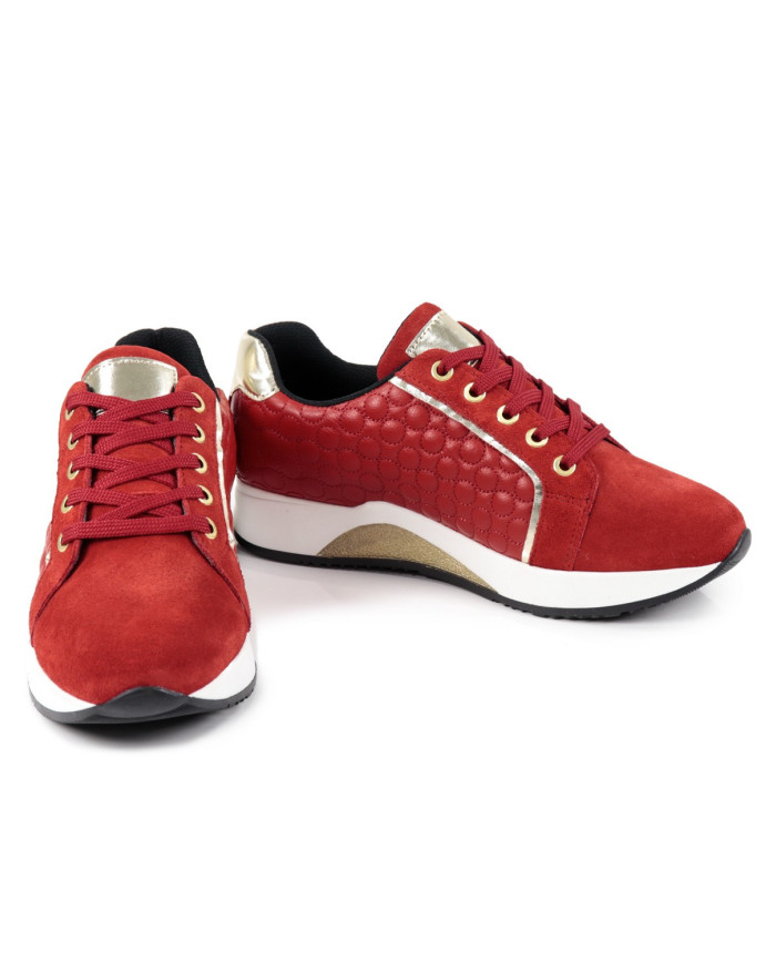 Ginova Women's Red Sneaker in Skin