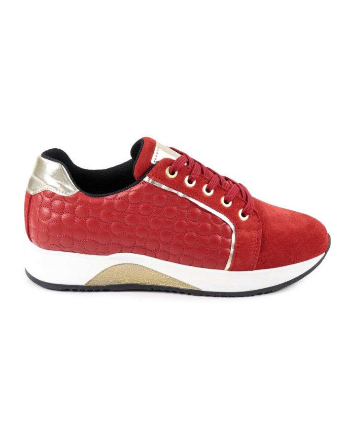 Ginova Women's Red Sneaker in Skin