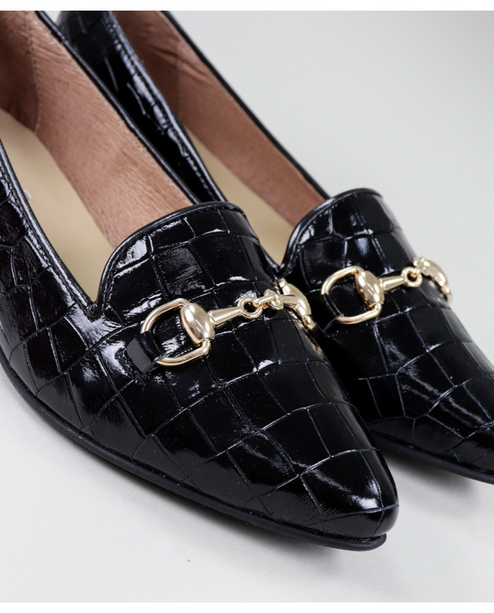 Zapatos Rasos de mujer con aplicación de oro