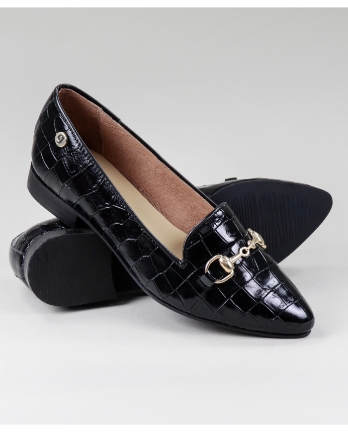 Zapatos Rasos de mujer con aplicación de oro