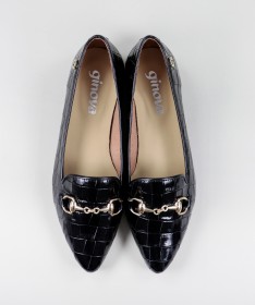Sapatos Rasos Ginova de Mulher com Aplicação Dourada