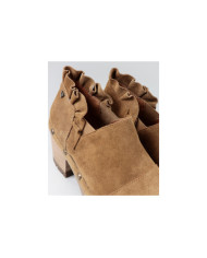 Botins Camel de Senhora Ginova em Tacão Madeira