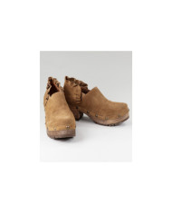 Botins Camel de Senhora Ginova em Tacão Madeira