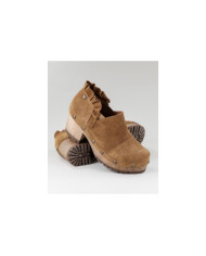 Botins Camel de Senhora Ginova em Tacão Madeira