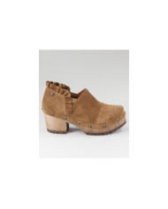 Botins Camel de Senhora Ginova em Tacão Madeira