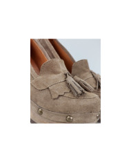 Sapatos Taupe de Senhora Ginova em Sola de Madeira