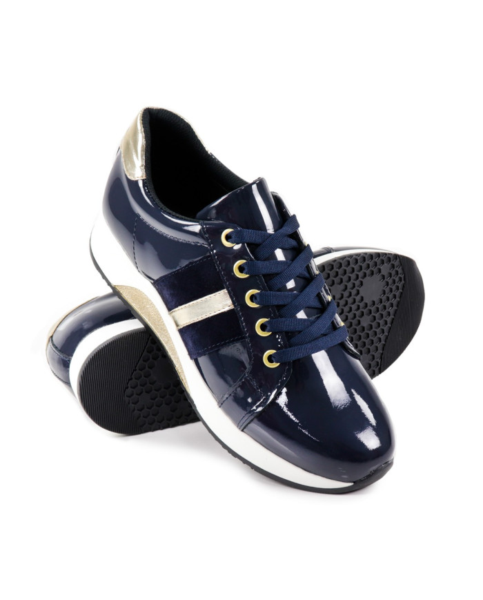 Blue Women's Slippers Ginova in Verniz