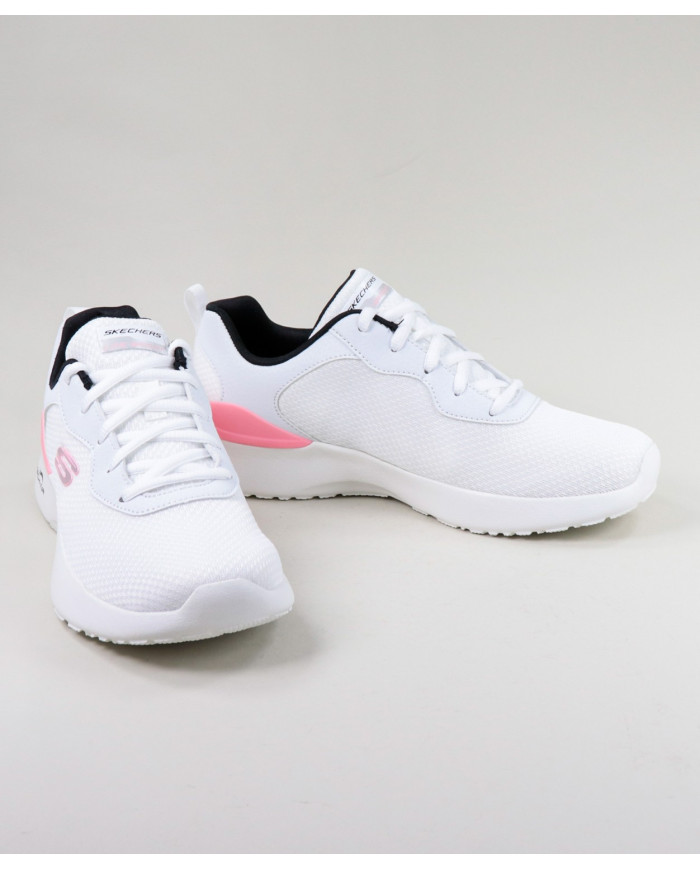 Sapatilhas Skechers Radiant Choice Brancas com Detalhe Rosa