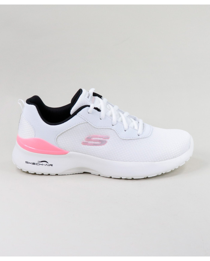 White Skechers Radiant Choice sneakers with Pink Detail