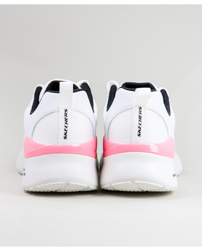 White Skechers Radiant Choice sneakers with Pink Detail