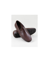 Ginova Men's Brown Moccasins in Skin