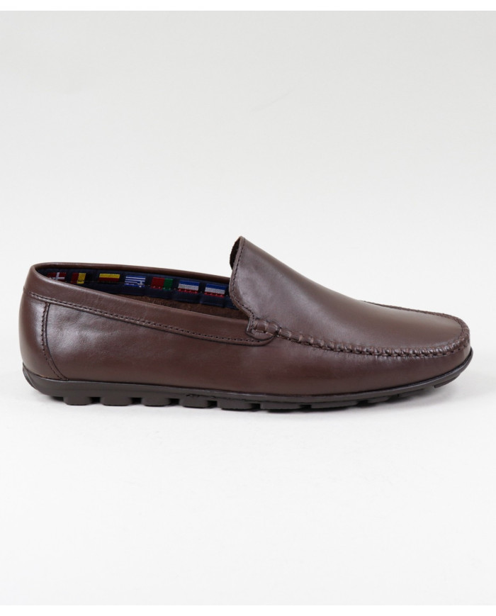 Ginova Men's Brown Moccasins in Skin