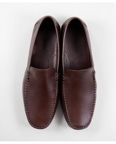 Ginova Men's Brown Moccasins in Skin