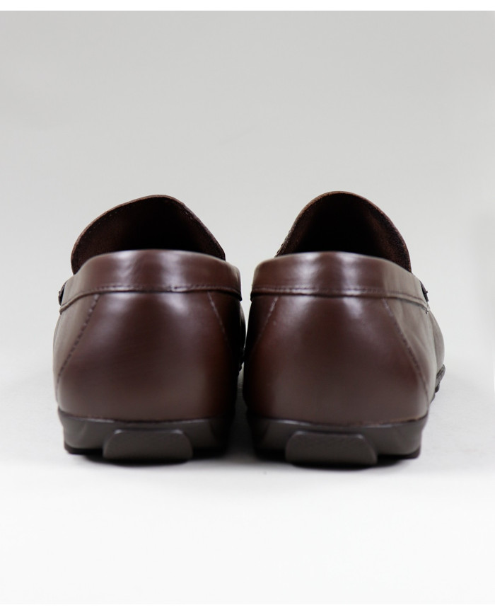 Ginova Men's Brown Moccasins in Skin