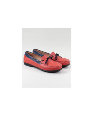 Red Women's Moccasins with Cordon on the Front