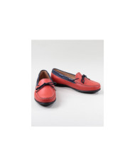 Mocassins Vermelhos de Mulher com Cordão na Frente