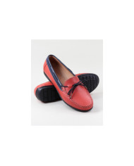 Mocassins Vermelhos de Mulher com Cordão na Frente
