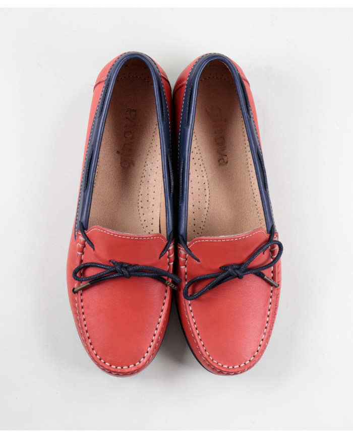 Red Women's Moccasins with Cordon on the Front