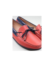 Mocassins Vermelhos de Mulher com Cordão na Frente