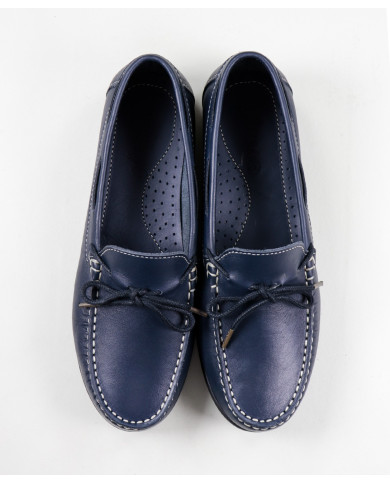 Blue Women's Moccasins with Cordon on the Front