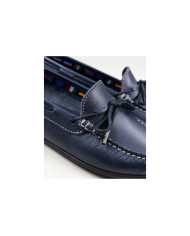 Mocassins Azuis de Mulher com Cordão na Frente