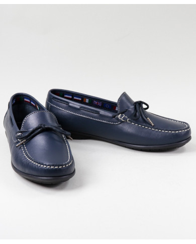 Blue Women's Moccasins with Cordon on the Front