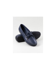 Mocassins Azuis de Mulher com Cordão na Frente