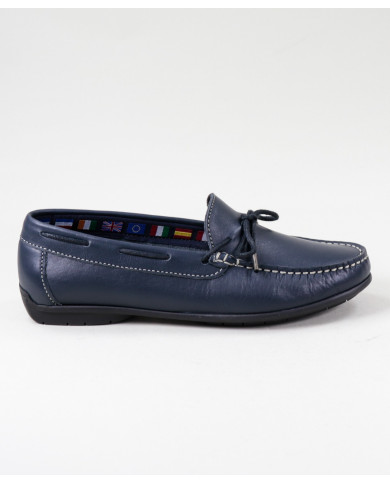 Blue Women's Moccasins with Cordon on the Front