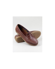 Women's Brown Moccasins with Decorative Applique