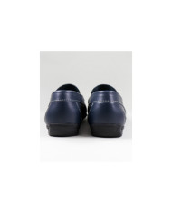 Women's Blue Moccasins with Decorative Applied