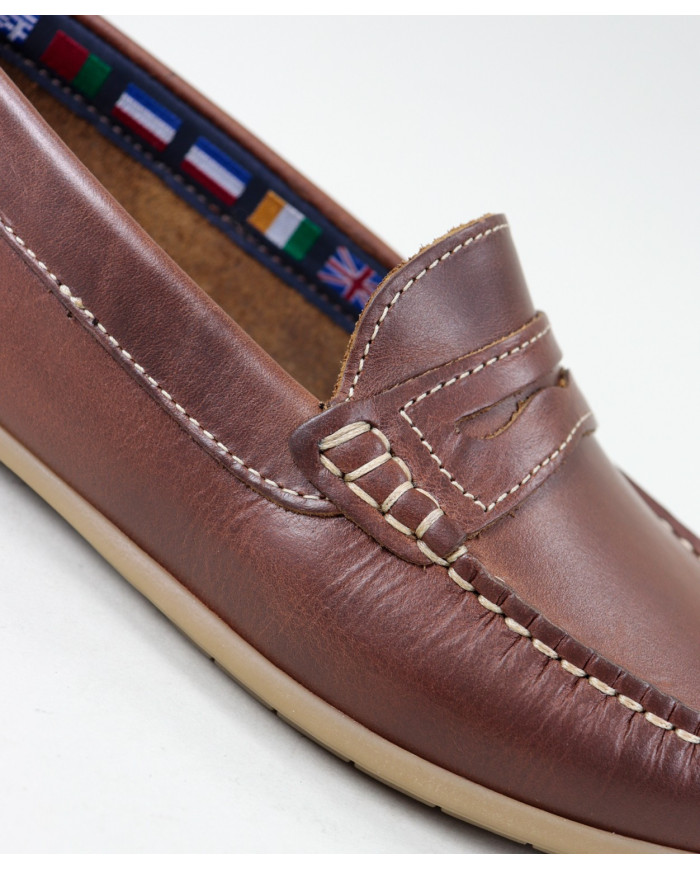 Women's Brown Moccasins with Decorative Applique