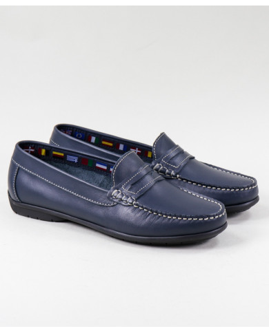 Mocassins Azuis De Mulher com Aplique Decorativo