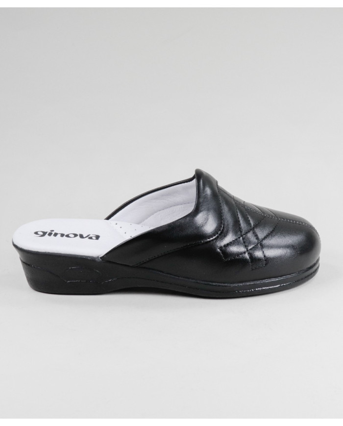 Black Orthopedic Slippers with Seams Ginova